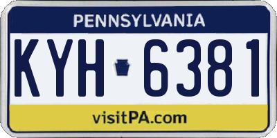 PA license plate KYH6381