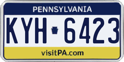 PA license plate KYH6423