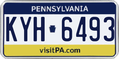 PA license plate KYH6493