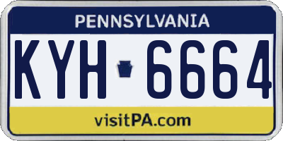 PA license plate KYH6664