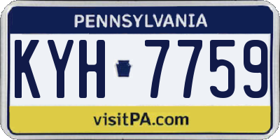 PA license plate KYH7759