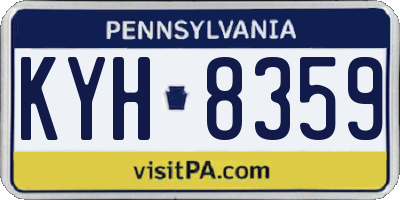 PA license plate KYH8359
