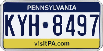 PA license plate KYH8497