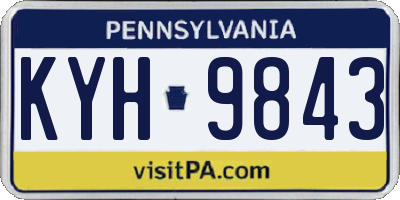 PA license plate KYH9843