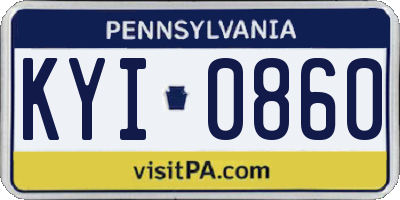 PA license plate KYI0860
