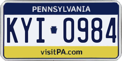 PA license plate KYI0984