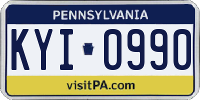 PA license plate KYI0990