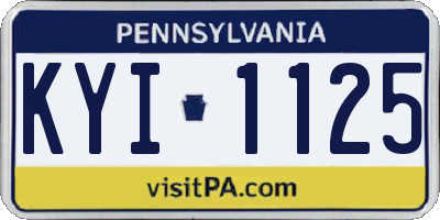 PA license plate KYI1125