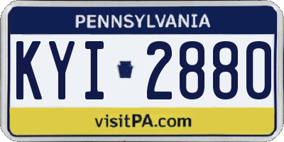 PA license plate KYI2880