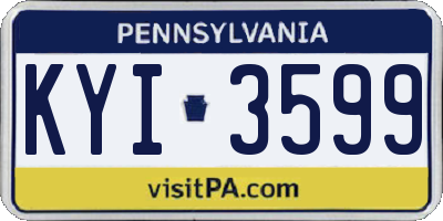 PA license plate KYI3599