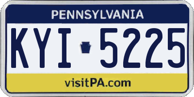 PA license plate KYI5225