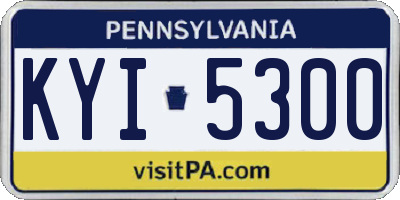 PA license plate KYI5300