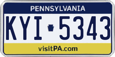 PA license plate KYI5343