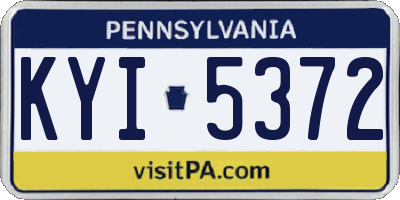 PA license plate KYI5372