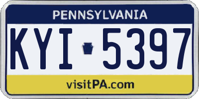 PA license plate KYI5397