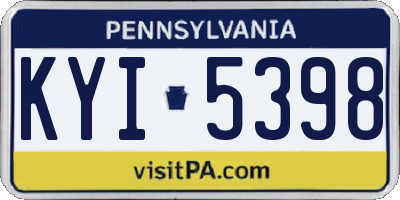 PA license plate KYI5398