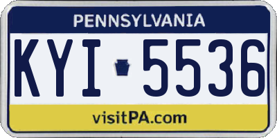 PA license plate KYI5536