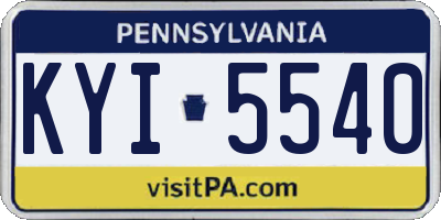 PA license plate KYI5540