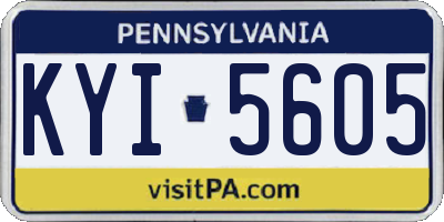 PA license plate KYI5605