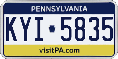 PA license plate KYI5835