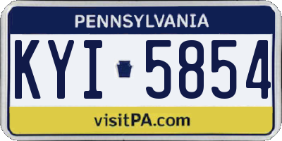 PA license plate KYI5854