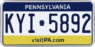 PA license plate KYI5892