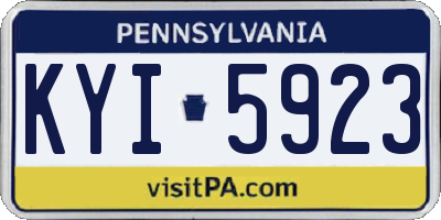 PA license plate KYI5923