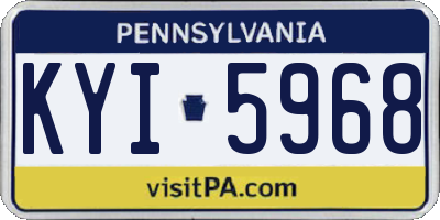 PA license plate KYI5968