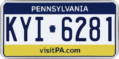 PA license plate KYI6281