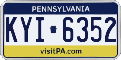 PA license plate KYI6352
