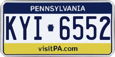 PA license plate KYI6552