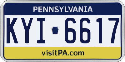 PA license plate KYI6617