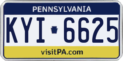 PA license plate KYI6625