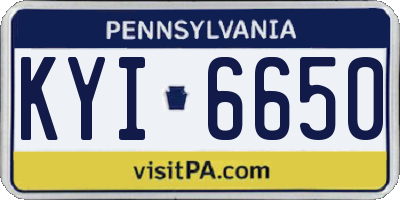 PA license plate KYI6650