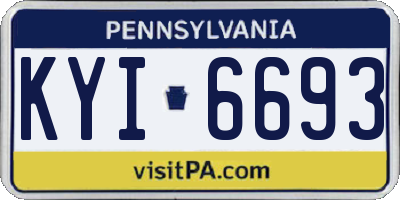 PA license plate KYI6693
