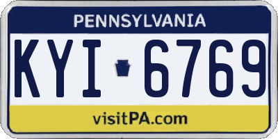 PA license plate KYI6769