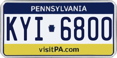 PA license plate KYI6800