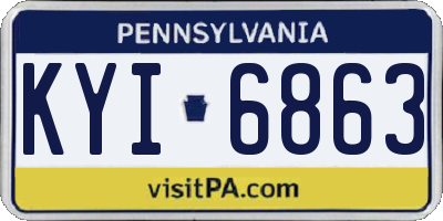 PA license plate KYI6863