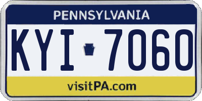 PA license plate KYI7060