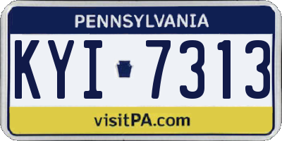 PA license plate KYI7313