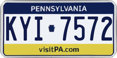 PA license plate KYI7572