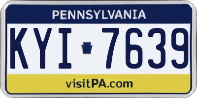 PA license plate KYI7639