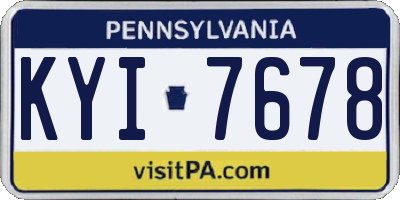 PA license plate KYI7678