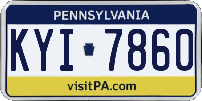 PA license plate KYI7860