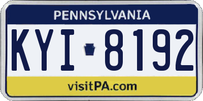 PA license plate KYI8192