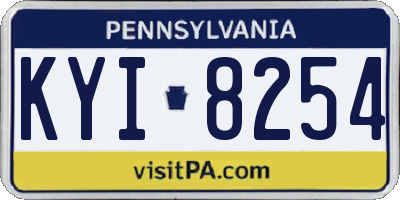 PA license plate KYI8254