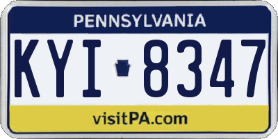 PA license plate KYI8347