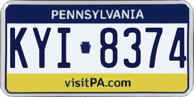 PA license plate KYI8374