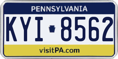 PA license plate KYI8562