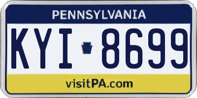 PA license plate KYI8699
